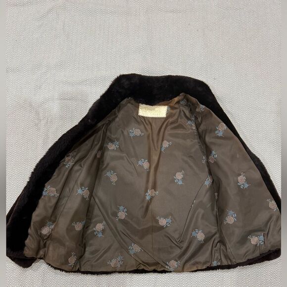 Elegant Women's Dark Brown Teddy Jacket - Picture 4 of 6